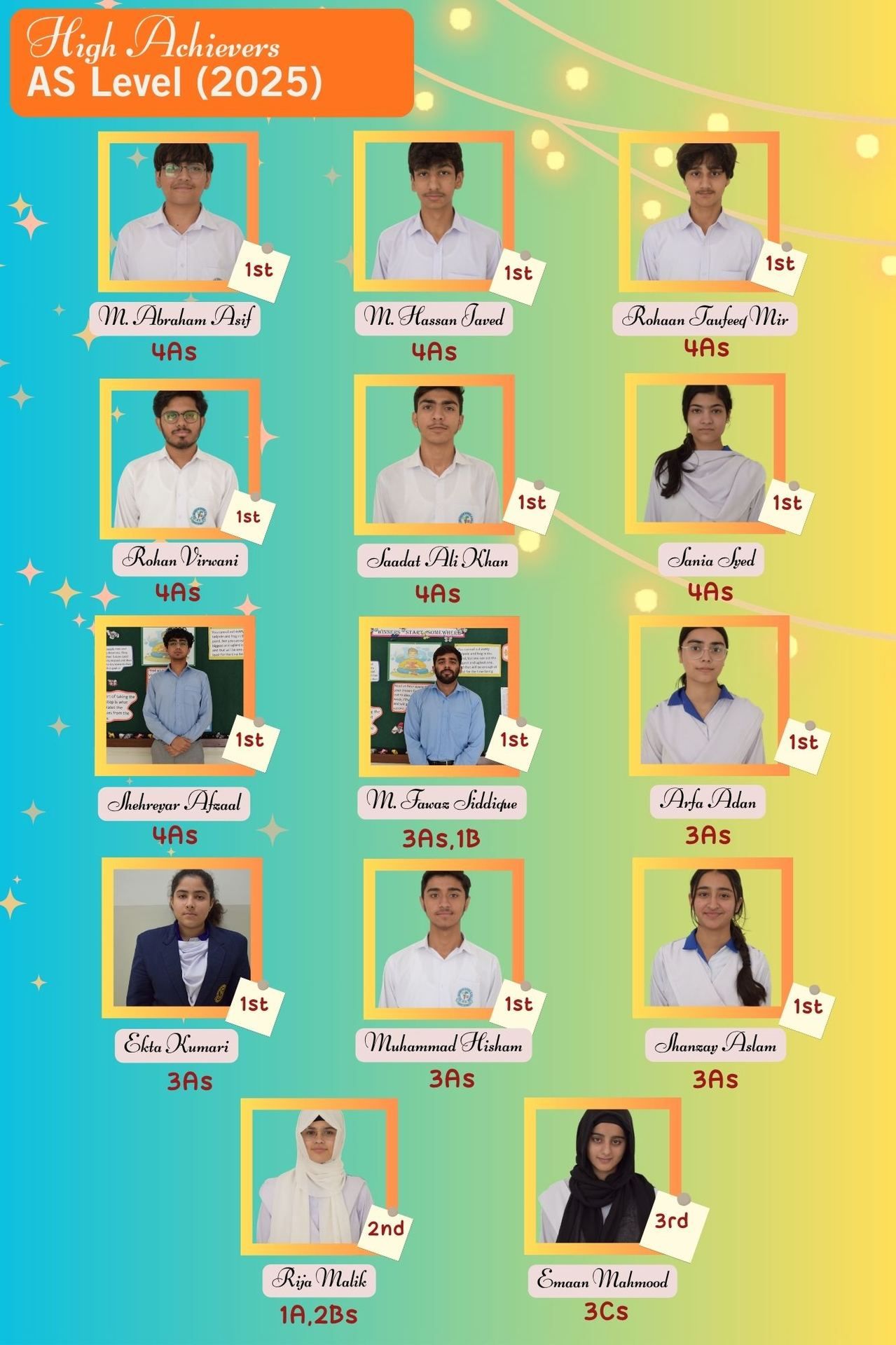 AS Levels High Achievers 2025